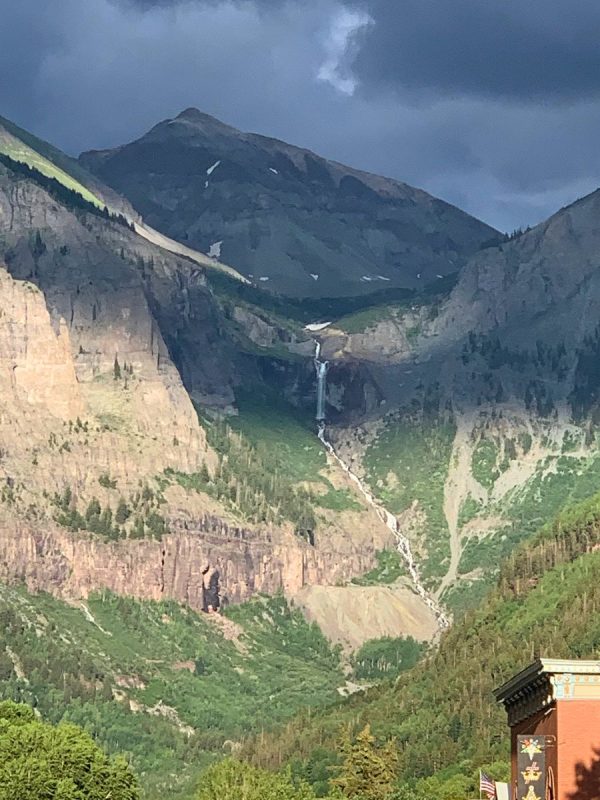 Bridal Veil Falls from downtown Telluride