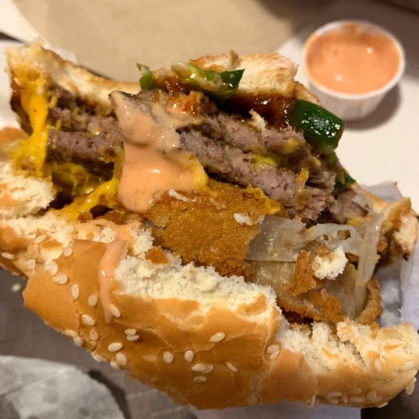 Burger from Stan's Burger Shack in Hanksville