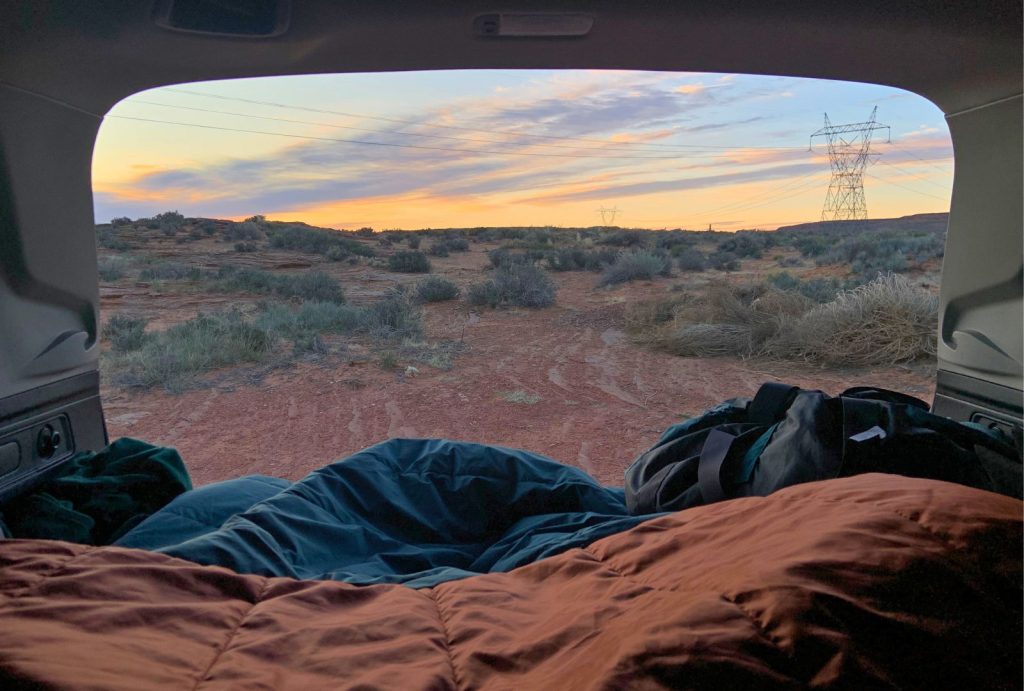 Free camping close to Horseshoe Bend in Page