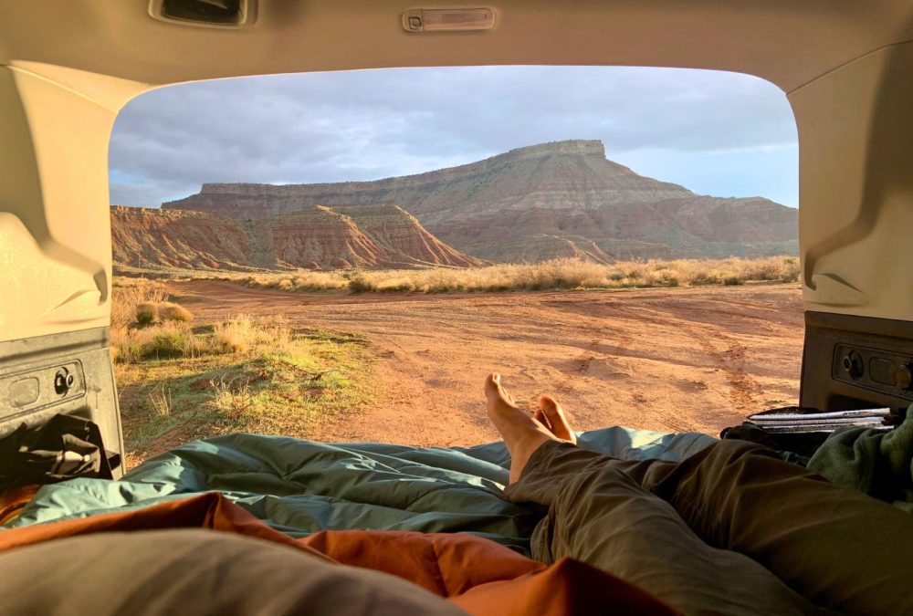 SUV camping near Zion National Park