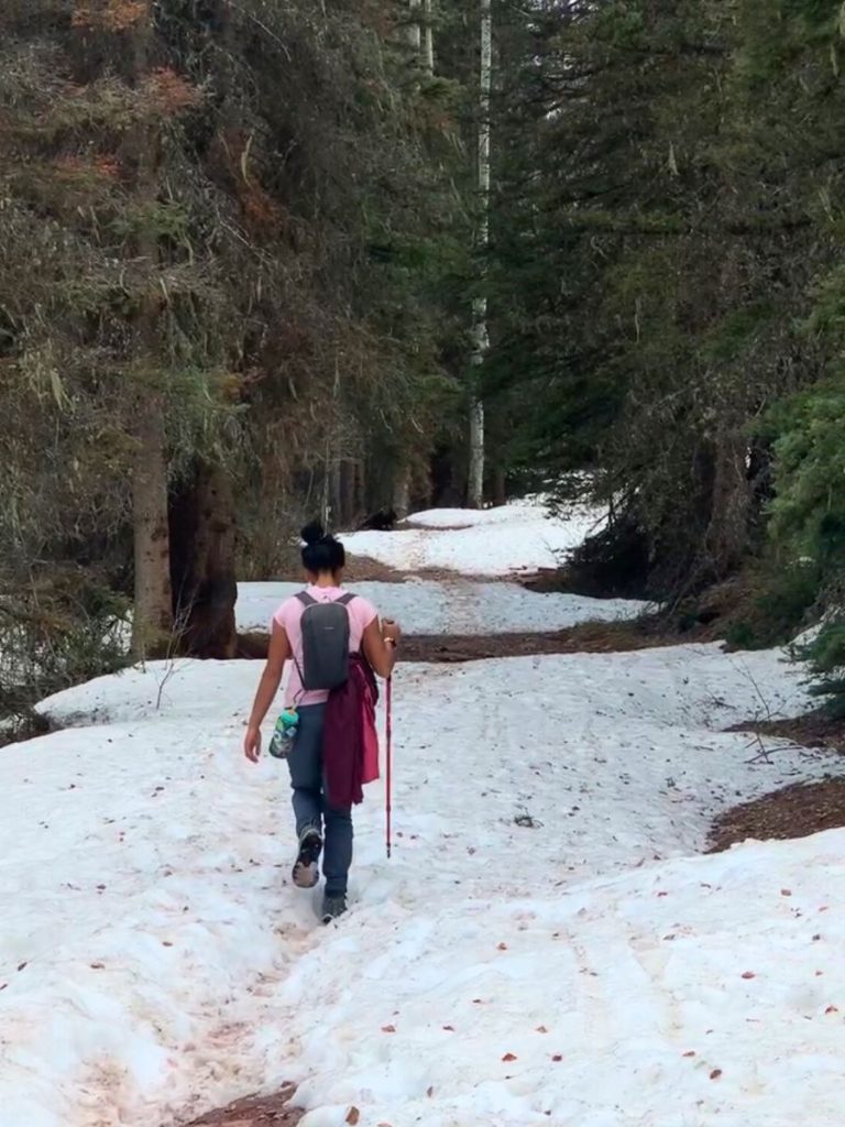 Hiking Bear Creek Falls Trail in Telluride during shoulder season