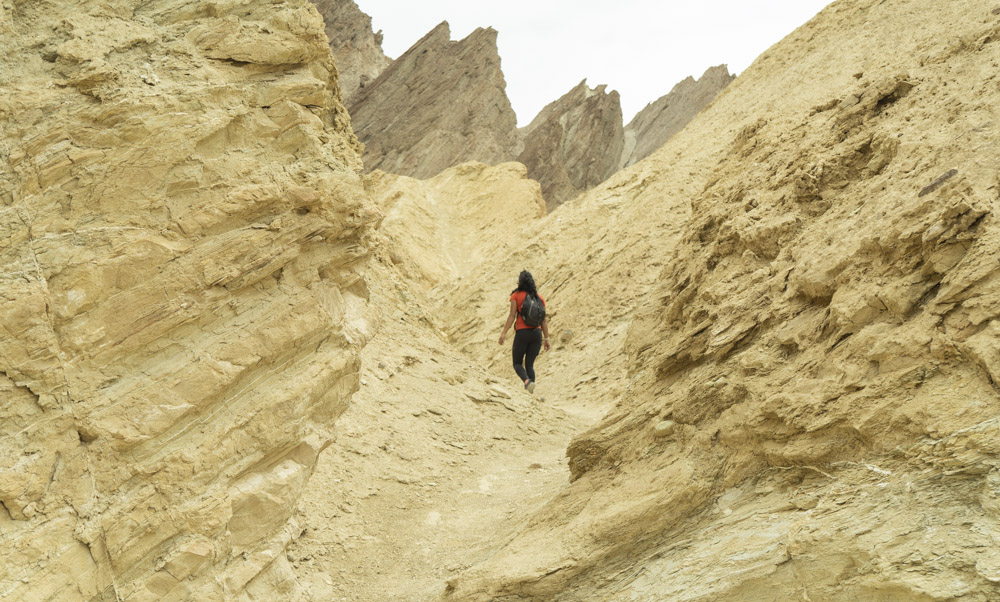 Hiking in Golden Canyon in Death Valley