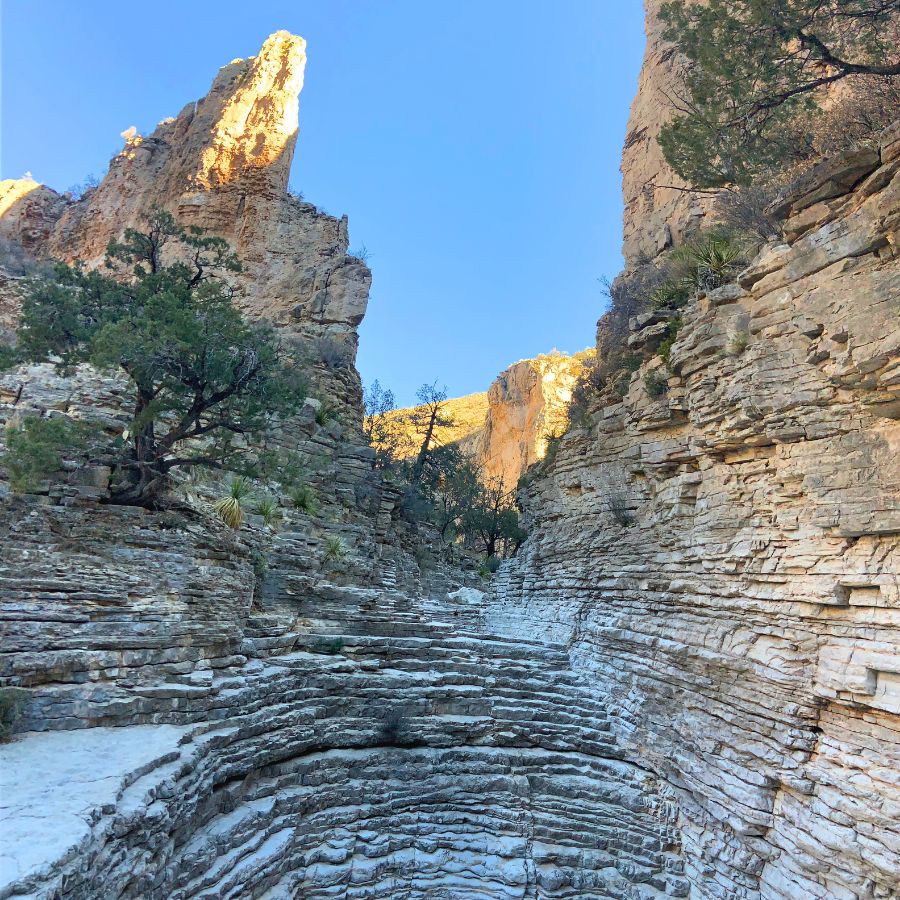 Tiered rock at the Devil's Hall Trail