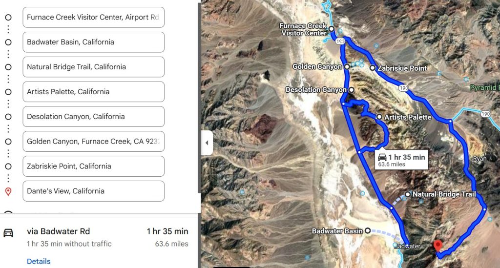 Death Valley Itinerary Day 1