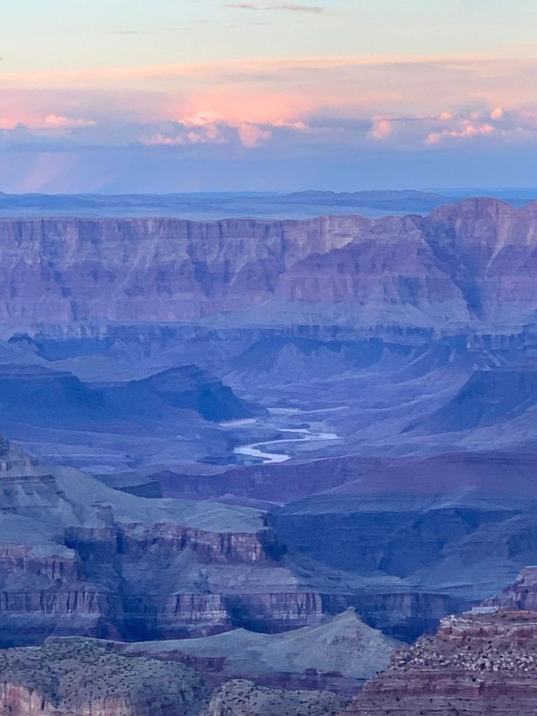Sunset during one day in Grand Canyon National Park