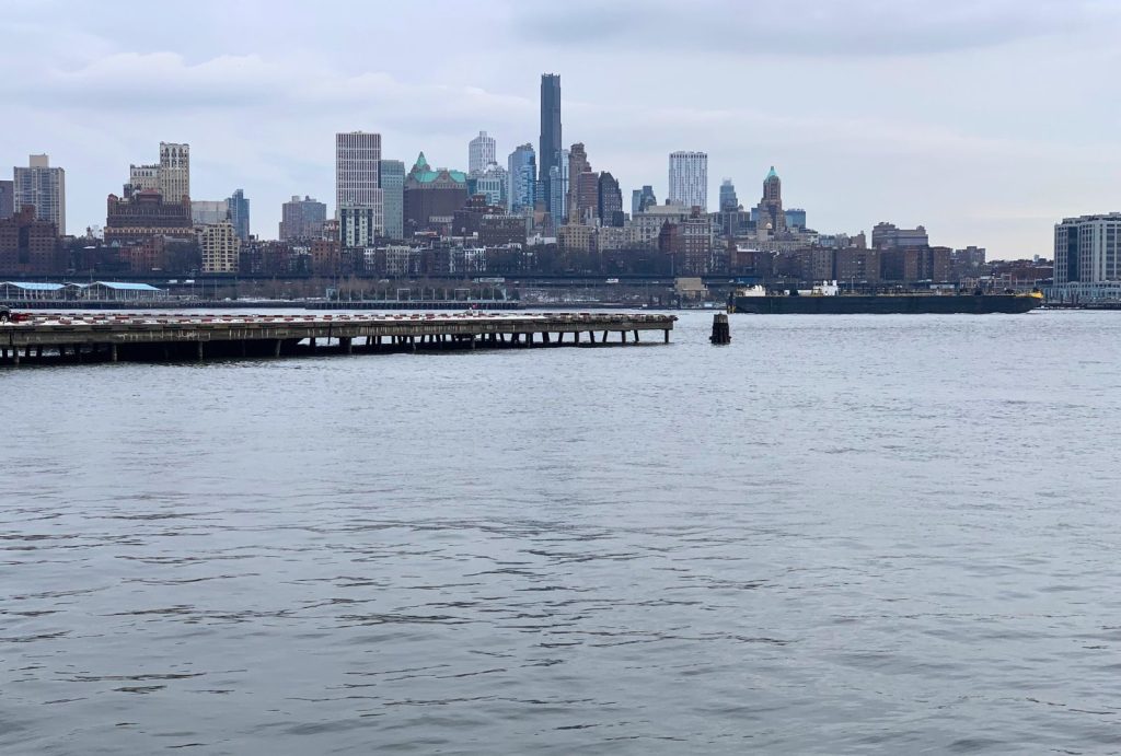 Brooklyn skyline from Manhattan on Pier 11 Ferry