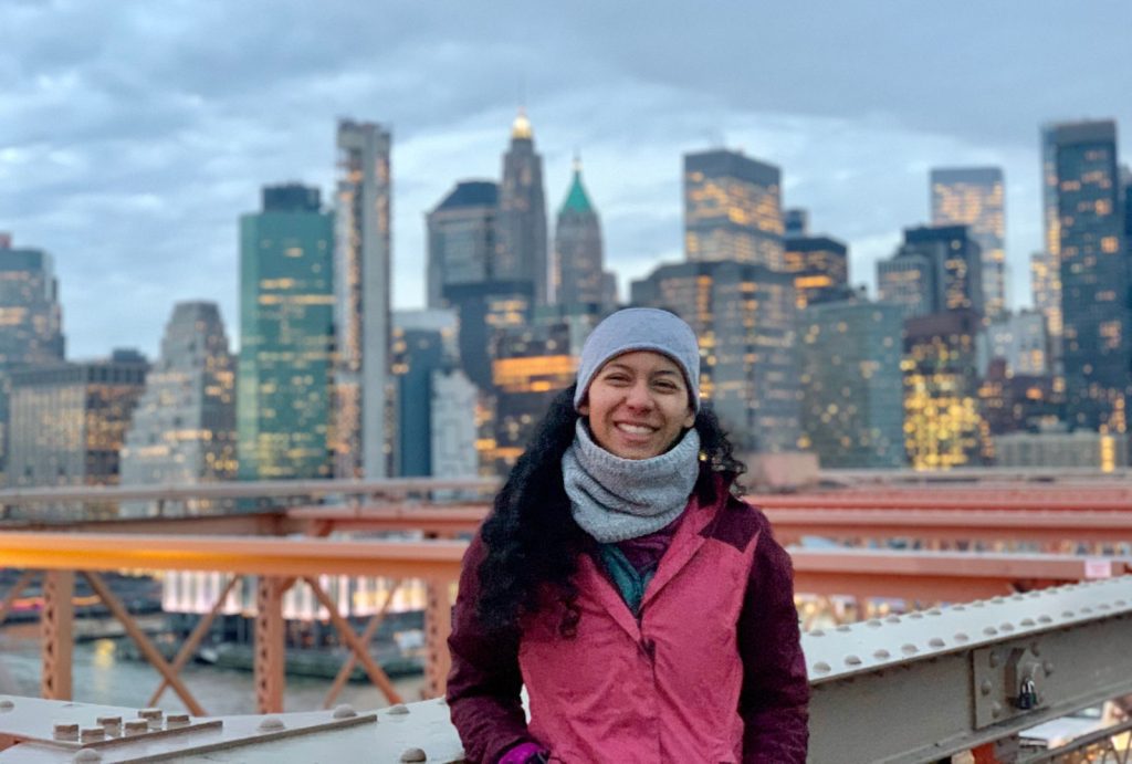 Manhattan skyline from the Brooklyn Bridge