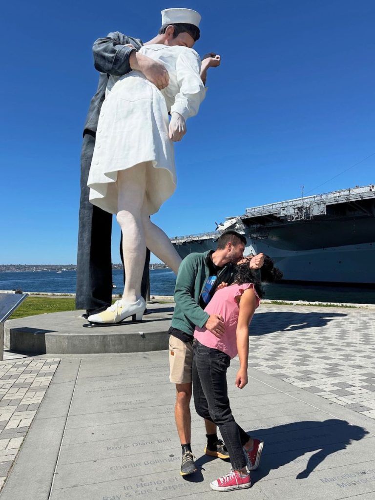 Unconditional surrender statue in San Diego Bay