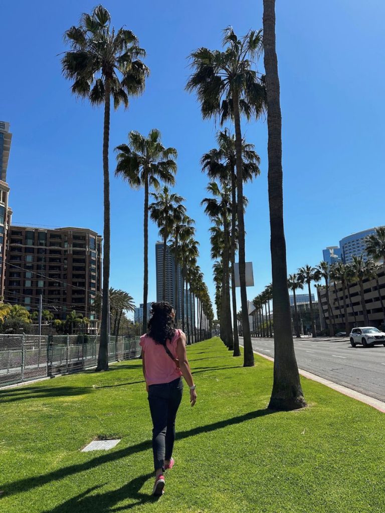 Walking in the marina in San Diego California