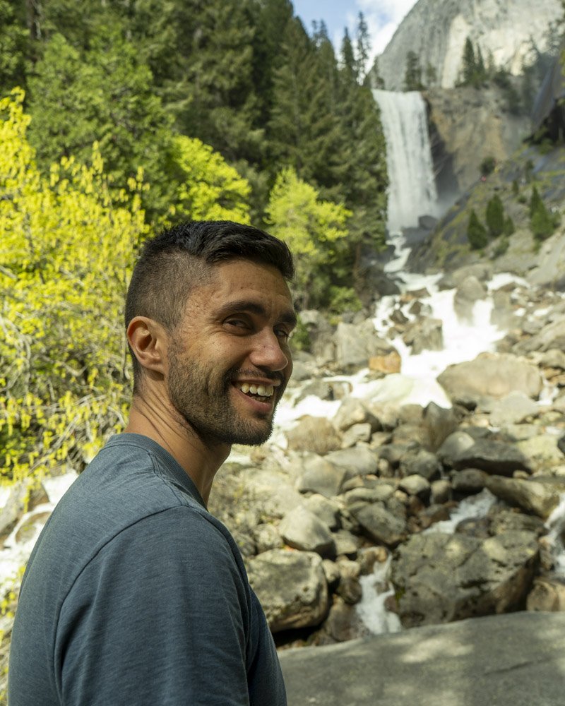 Eric Gomez at Vernal Falls in Yosemite