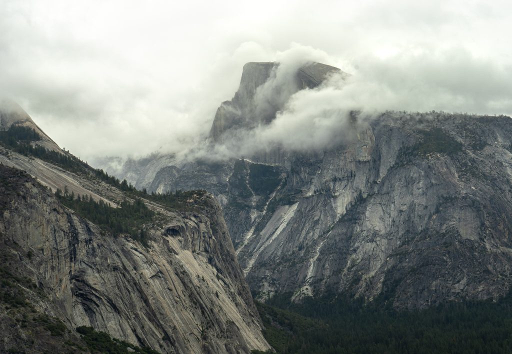 Half Dome in the morning mist