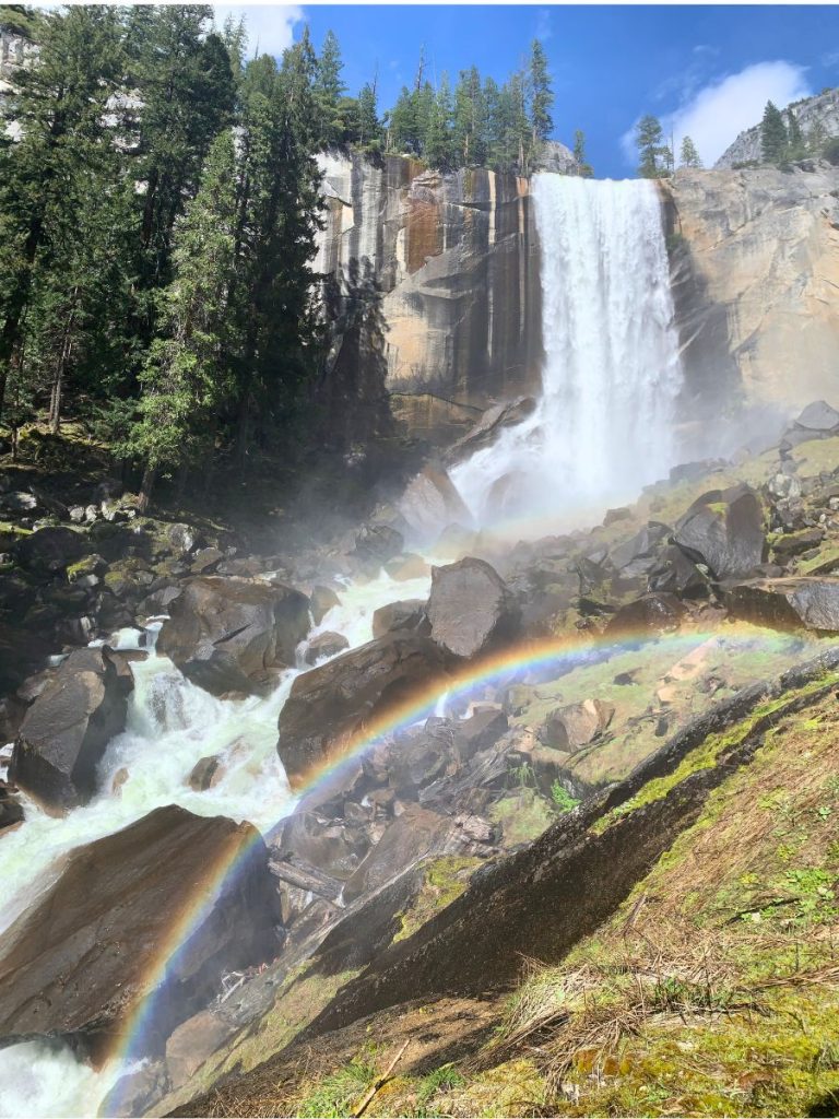 Waterfall rainbow at Vernal Fall Trail