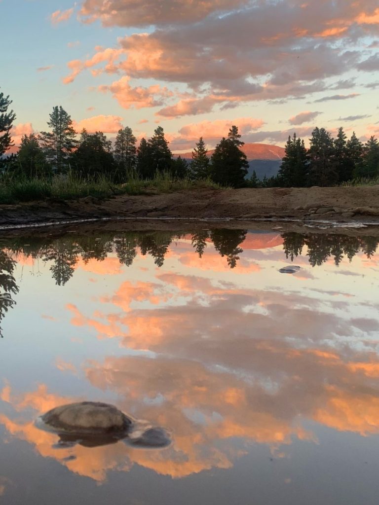 Sunset from the free campsite near Mount Elbert