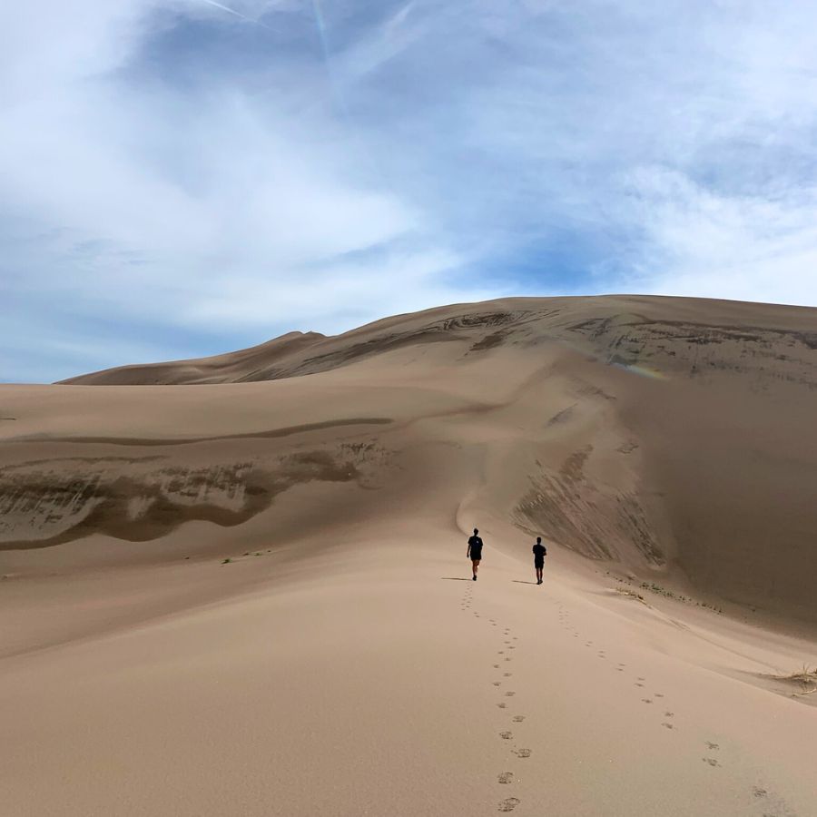 Walking in the sand in Great Sand Dunes National Park