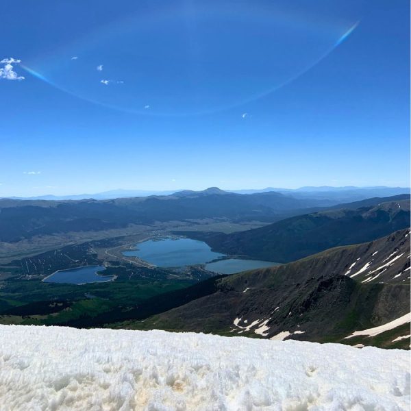 Twin Lakes seen from top on Mount Elbert