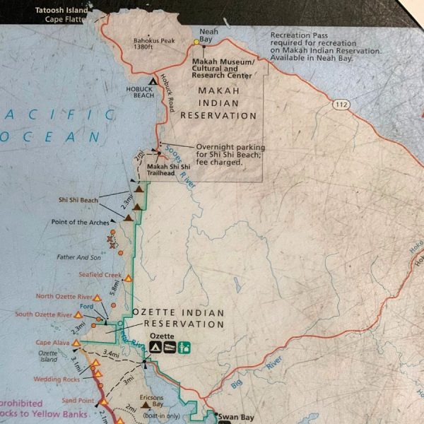 Tide safety map for Olympic National Park