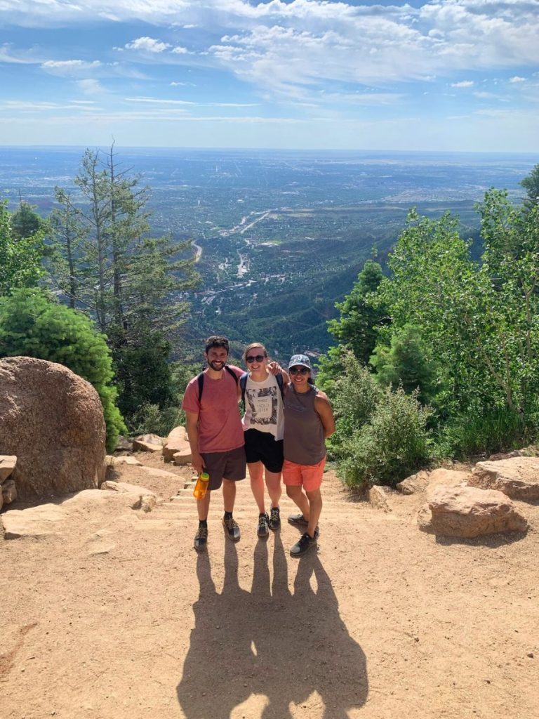 At the top of the Manitou Incline near Colorado Springs