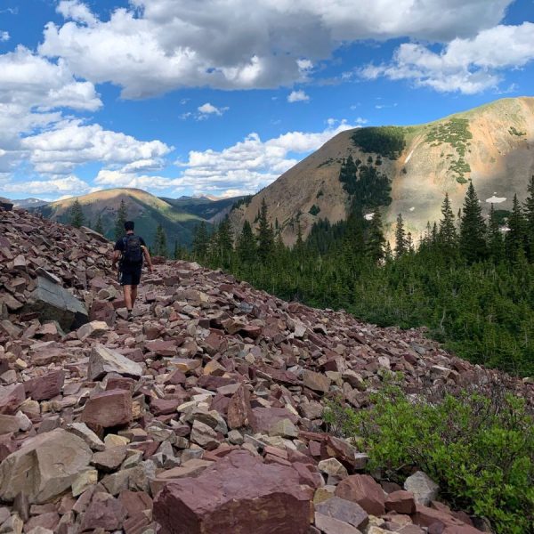 Talus field on the hike to Cathedral Lake