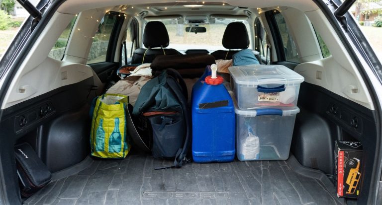 Car camping storage